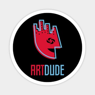 YourArtDude Logo In Red And Lt. Blue Magnet